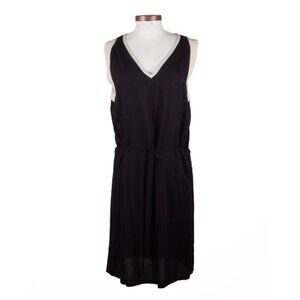 ANN DEMEULEMEESTER black white rayon silk sleeveless dress